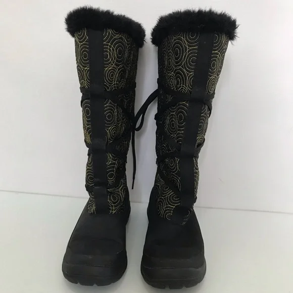 Timberland Women's Black and Gold Circle Pattern Boots - Picture 2 of 11